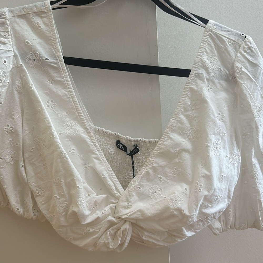 Zara eyelet peplum top. Never worn
